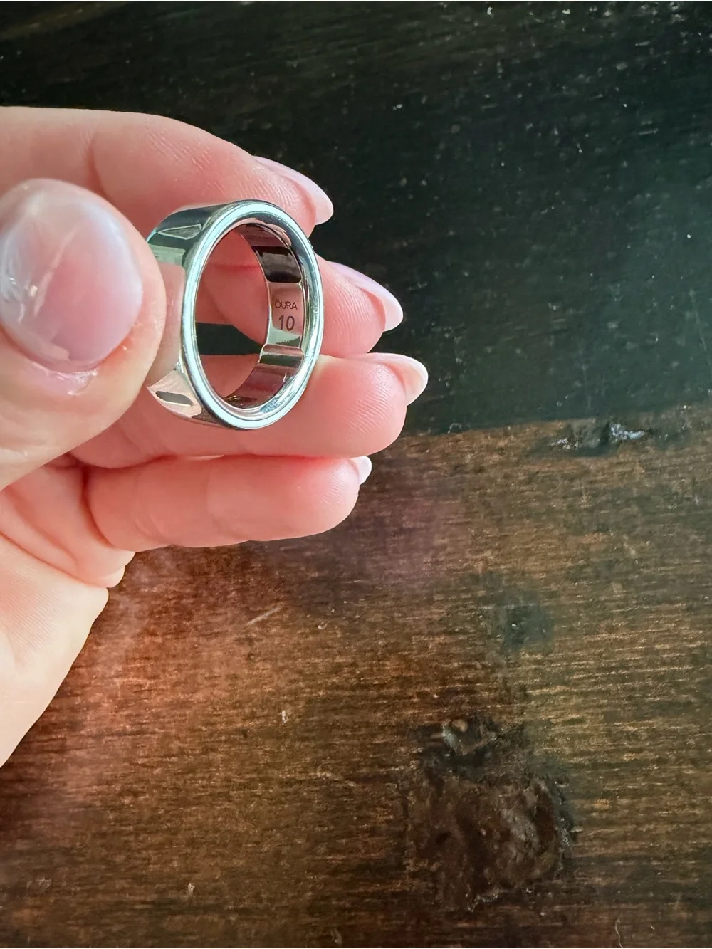Oura ring 4 size 10, silver color